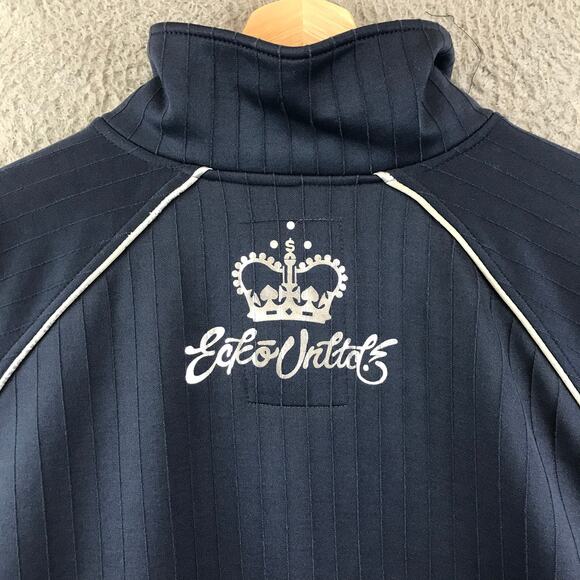 Y2K Ecko Unlimited‎ Full Zip Blue/Silver Track Jacket Pinstripe XL - Picture 4 of 12